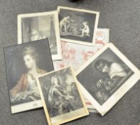A selection of un-framed 19th century prints, including portraits,