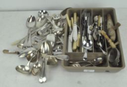 A large selection of silver plated flatware, to include spoons,