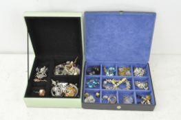 Two boxes of vintage jewellery,