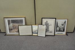Four framed prints, including a Robert Taylor print 'The Battle of Trafalgar',