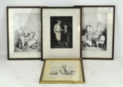 Three prints, after Ribot with French chefs,