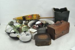 A large collection of ceramics and various collectables, including a leather cigar case,