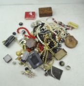 A large selection of vintage costume jewellery, to include clip earrings,
