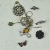 A small selection of costume jewellery,