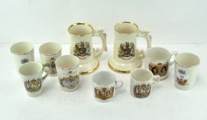 A collection of Royal Commemorative ceramics, including an Edward VII Top Hat,