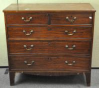 A 19th century mahogany chest of drawers, with brass handles,