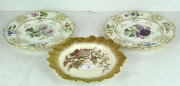 An early 20th century Royal Worcester plate retailed by Tiffany & co,