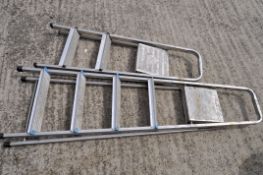 Two metal A-frame step ladders, 168 cm high max.