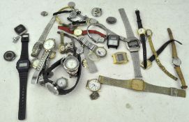 An assortment of vintage wristwatches and movements,
