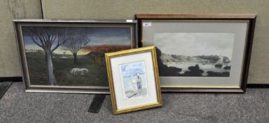 A watercolour on paper 'Waiting for the Wind', signed (lower right) 'J.