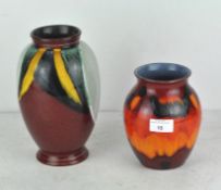 Two Poole pottery vases in the Volcano glaze,