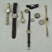 Ten vintage wrist watches, including Ingersoll,