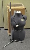 A Delux dress making model, in original box, on an adjustable stand, bust 100-116cm, waist 74-94cm,