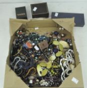 A large selection of costume jewellery,