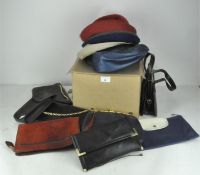 A collection of vintage hats, in box,