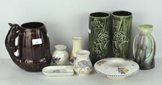 A selection of ceramics, to include a Sylvac 4068 Squirrel pouring jug, Sylvac Art deco vase,