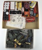 A collection of Airfix kit parts and assembly sets, to include military vehicles,