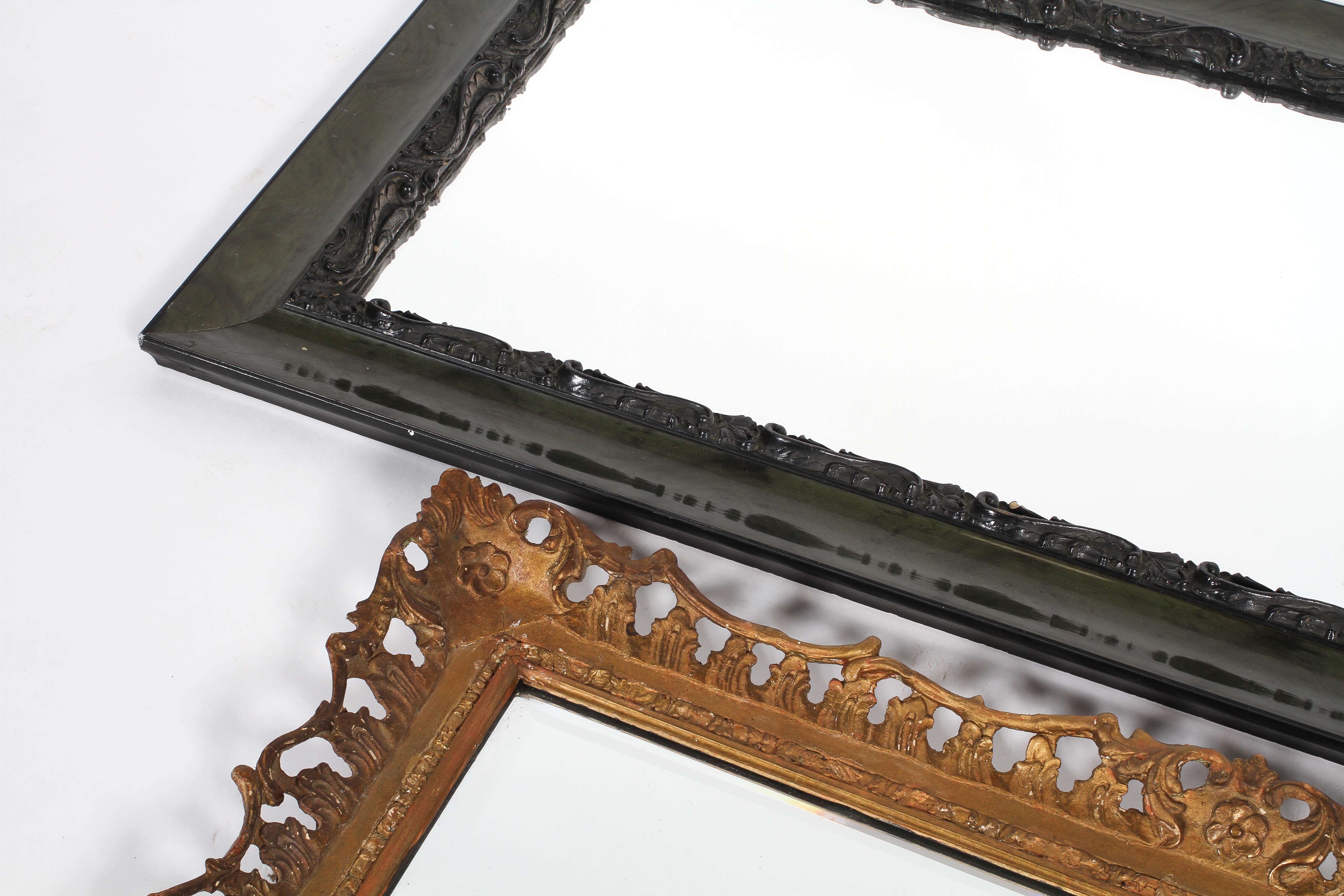 A gilt wood and gesso mirror frame, together with an ebonised and carved wood dressing mirror, - Image 2 of 2