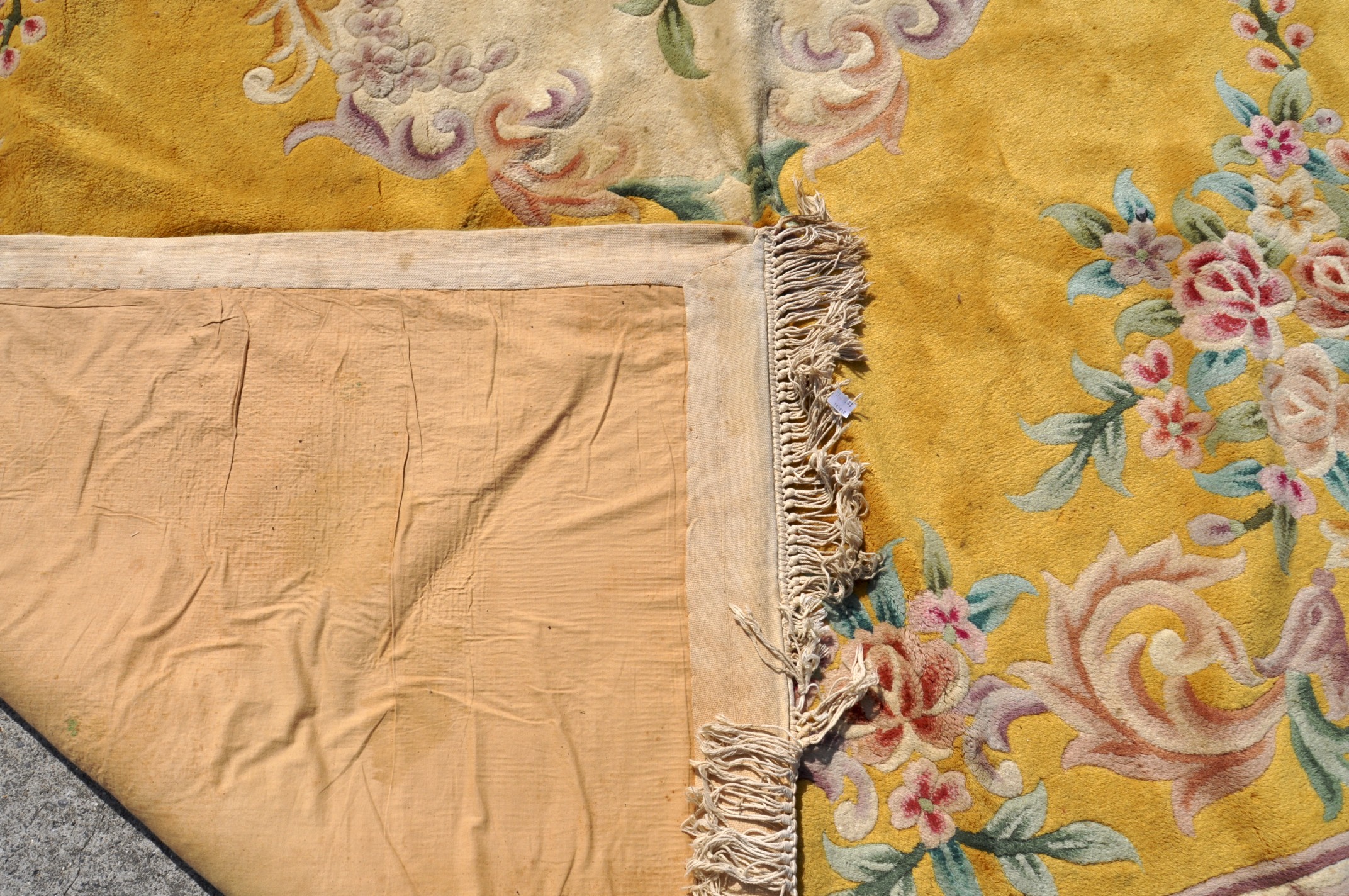 A modern Chinese large floral carpet with a yellow ground, - Image 3 of 3