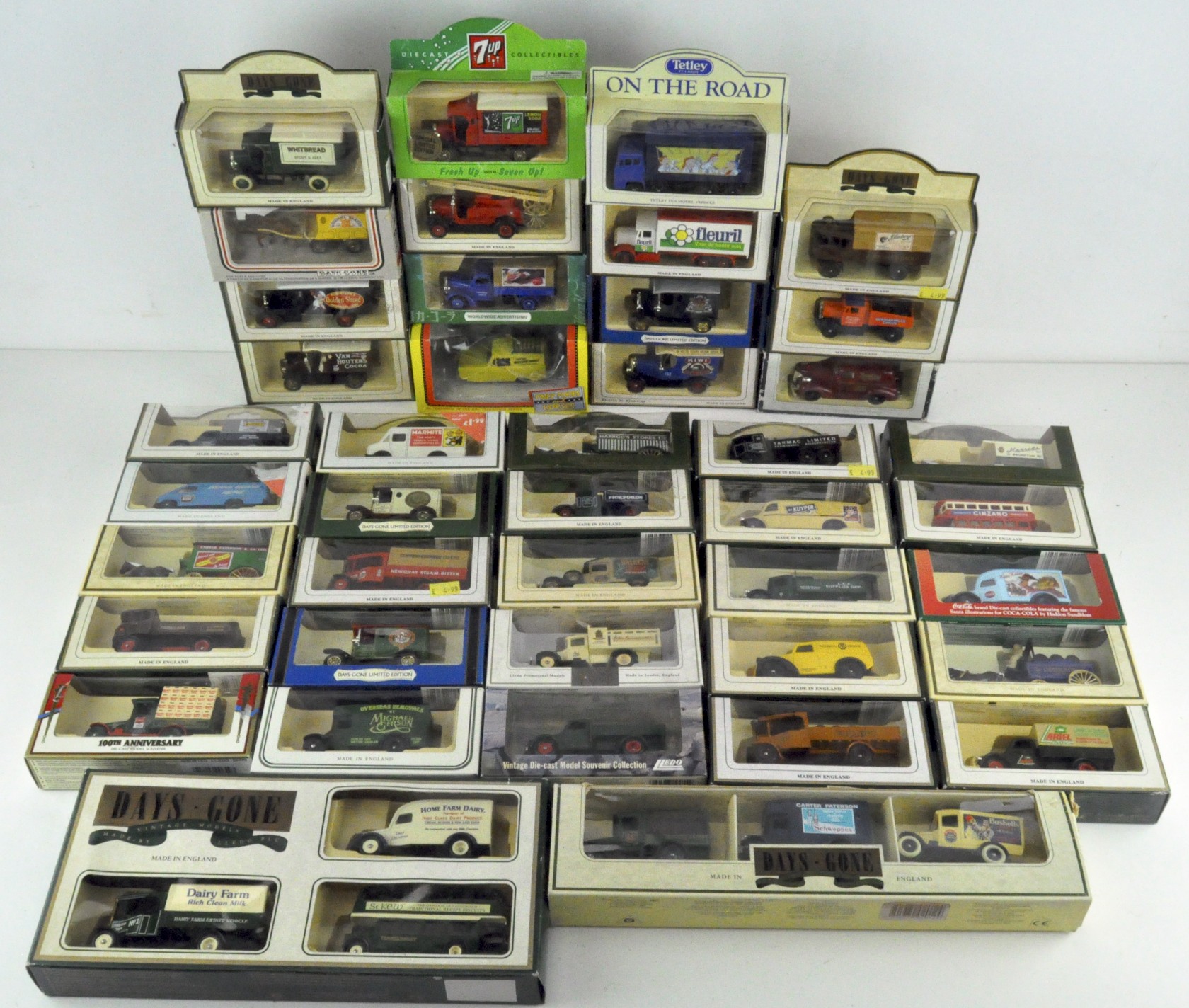 A group of 40+ boxed Lledo die cast models, including examples from the 'Days Gone',