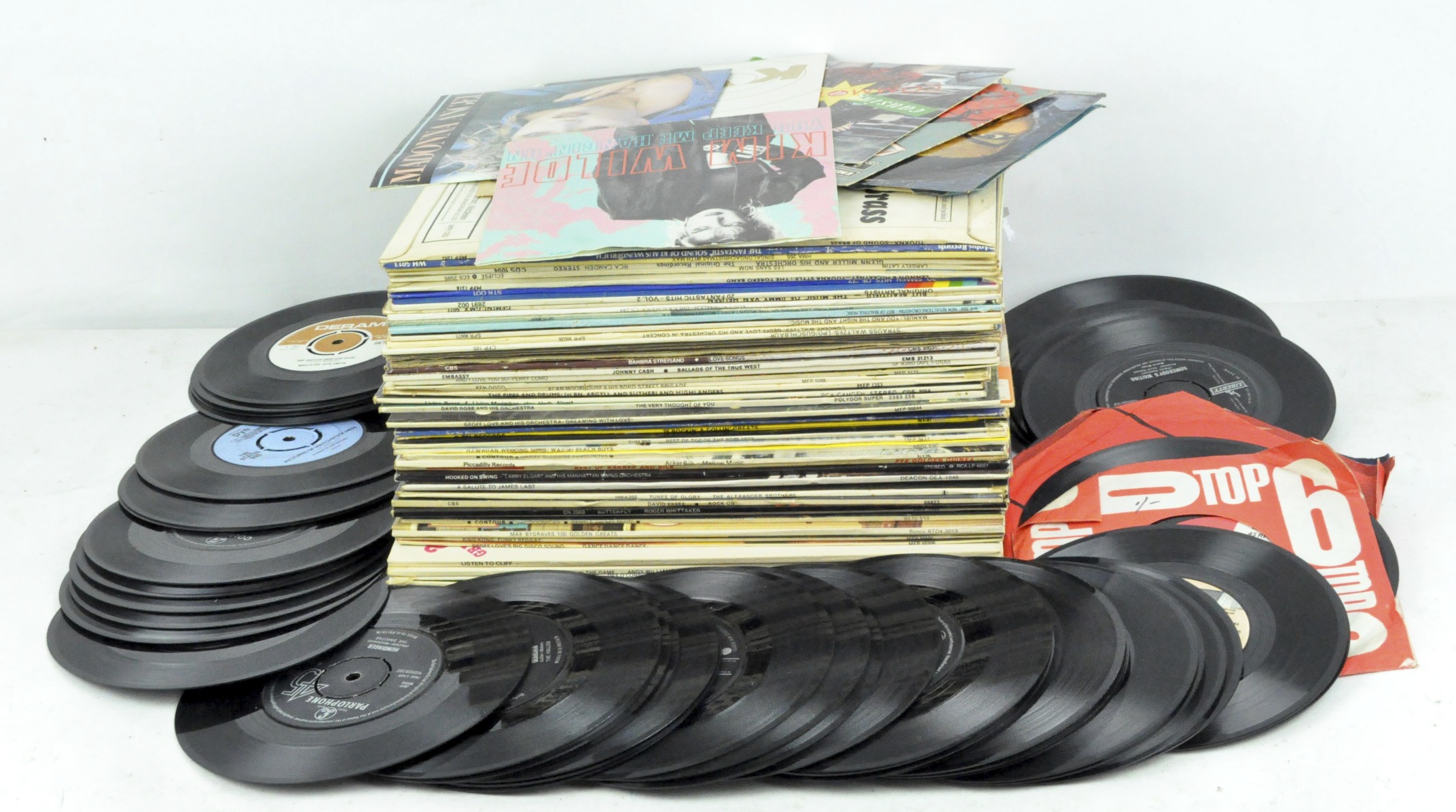 A large collection of vinyl records,