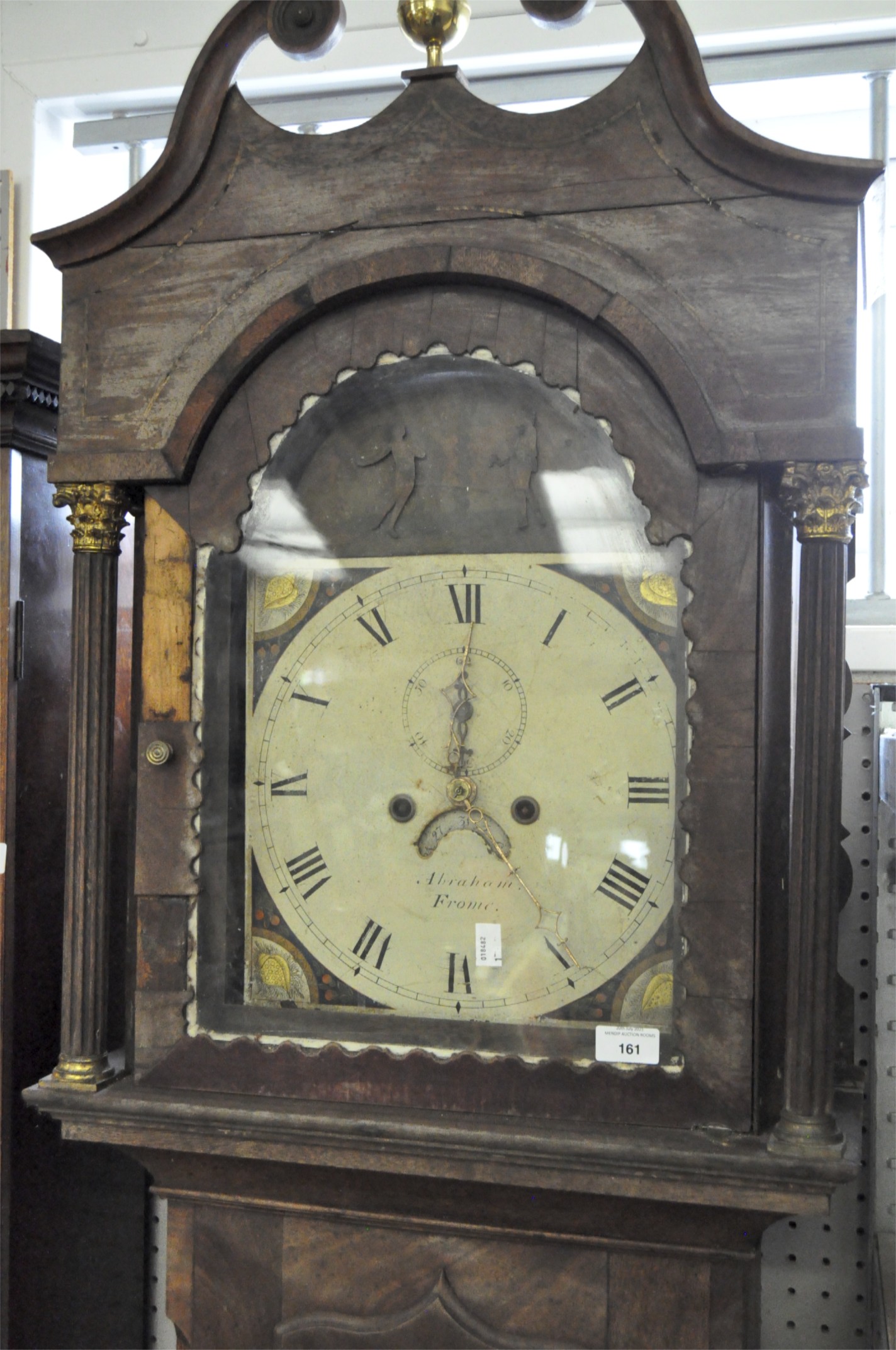 An early 19th century mahogany long case clock, the enamelled dial named for Abraham/Frome, - Image 2 of 2