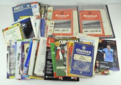 A box of Football programmes, including a file of Arsenal home programmes 1950/51-1959/60,