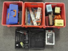 A cased cordless drill andother items