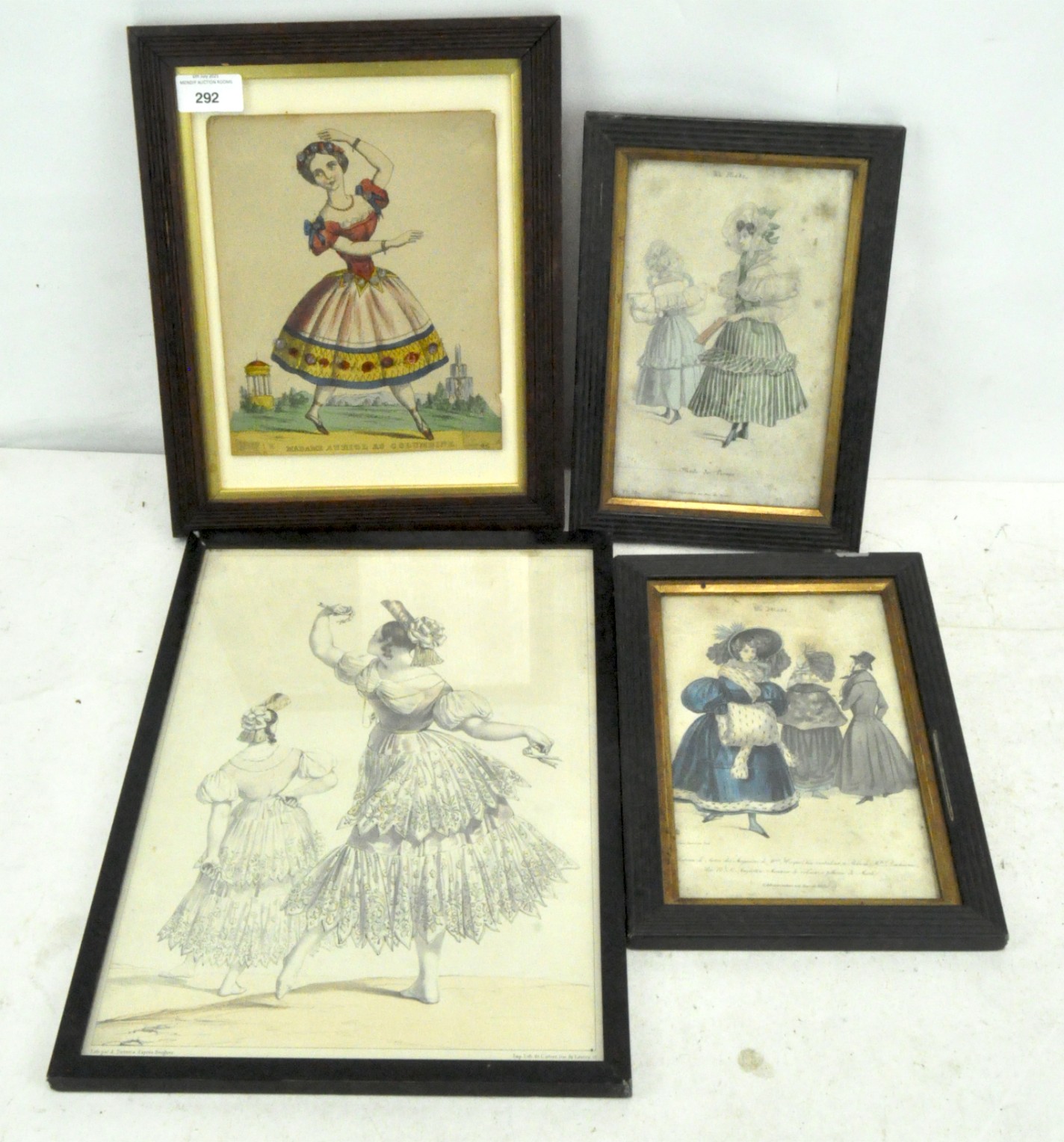 Two 19th century coloured engravings of Parisienne fashions,