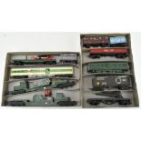 Six Triang 00 gauge military themed transporters including a Warheads wagon, helicopter, cars,