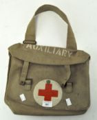A Red Cross canvas satchel, by Meco,