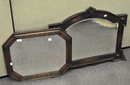 Two early 20th century wooden framed mirrors,