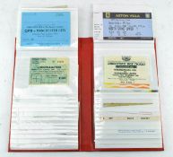 A book of Football tickets (60), 1970's onwards, Internationals, Scottish, Chelsea, Arsenal etc