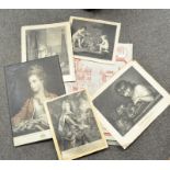 A selection of unframed 19th century prints and engravings,