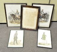 Two prints of 'Types Militaires',