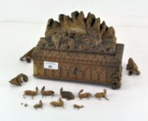 A 19th century carved wooden box,