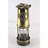 A Welsh presentation miners oil lamp,