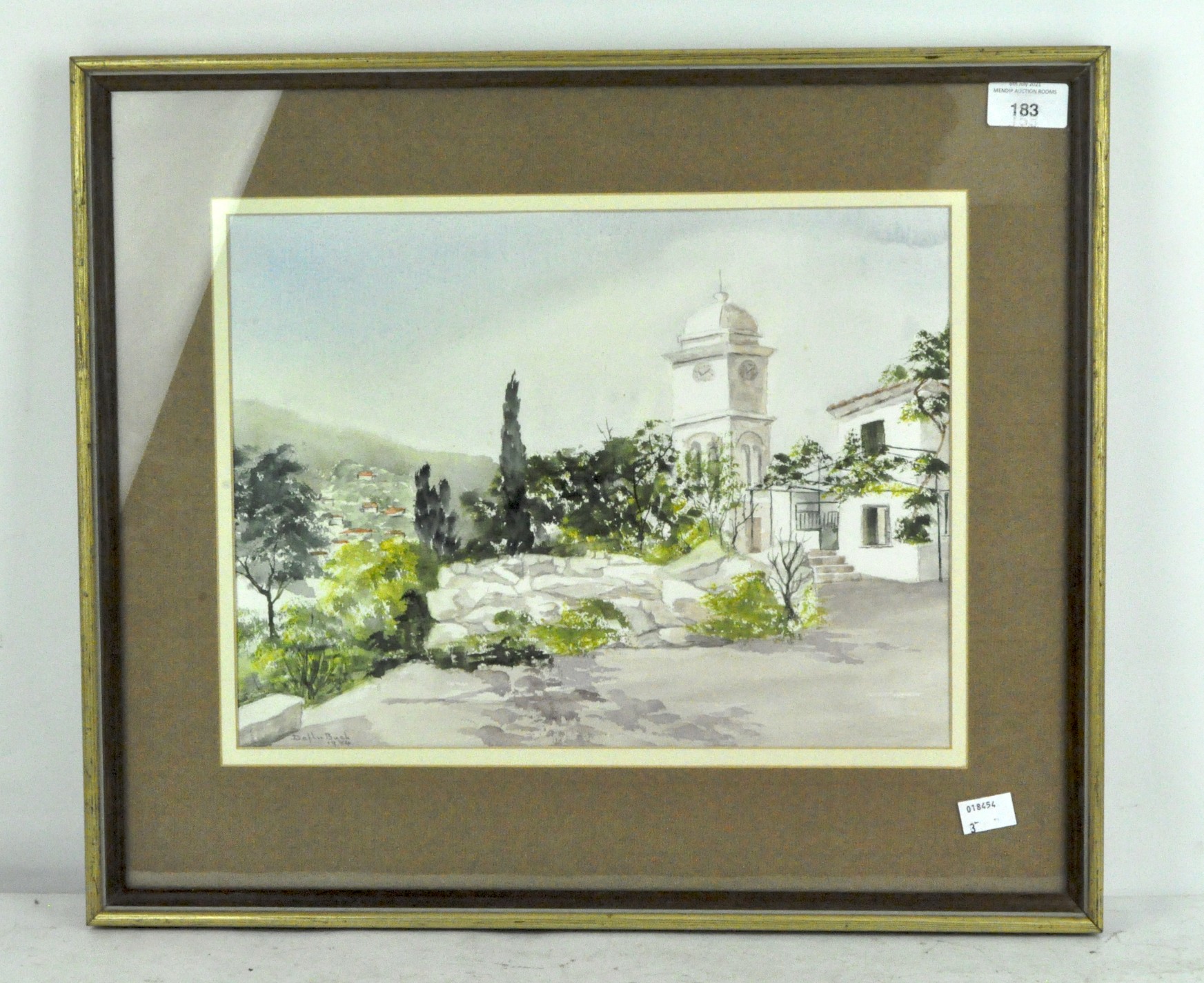 A 1980's watercolour, signed and dated 'Daflin Buch 1984',