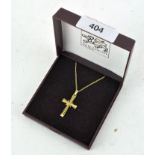 A 9ct gold cross pendant necklace, with chain, length 2.