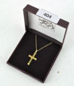 A 9ct gold cross pendant necklace, with chain, length 2.