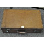 A vintage brown leather briefcase