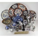A group of 20th century Chinese style ceramics including a large group of figurines,