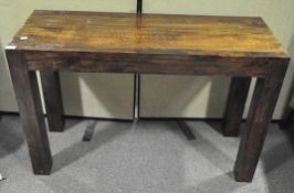 A modern hard wood side table, of rectangular form,