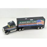 A vintage Nylint American Super Cruiser 18 wheeler truck trailer,