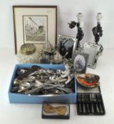 A box of collectables, including two German steins,