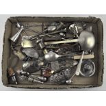 A collection of 19th & 20th century silver plate, including cutlery, a corkscrew,