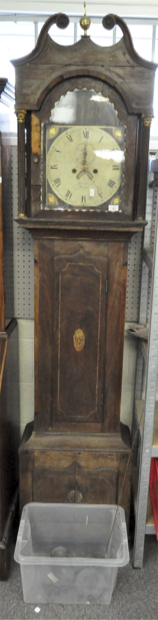 An early 19th century mahogany long case clock, the enamelled dial named for Abraham/Frome,