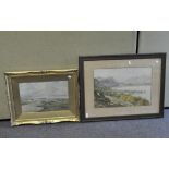 Two large Victorian watercolour landscapes, the first initialled EMW '96,