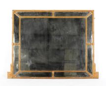 A George III style gilt rectangular over mantle mirror, early 20th century,