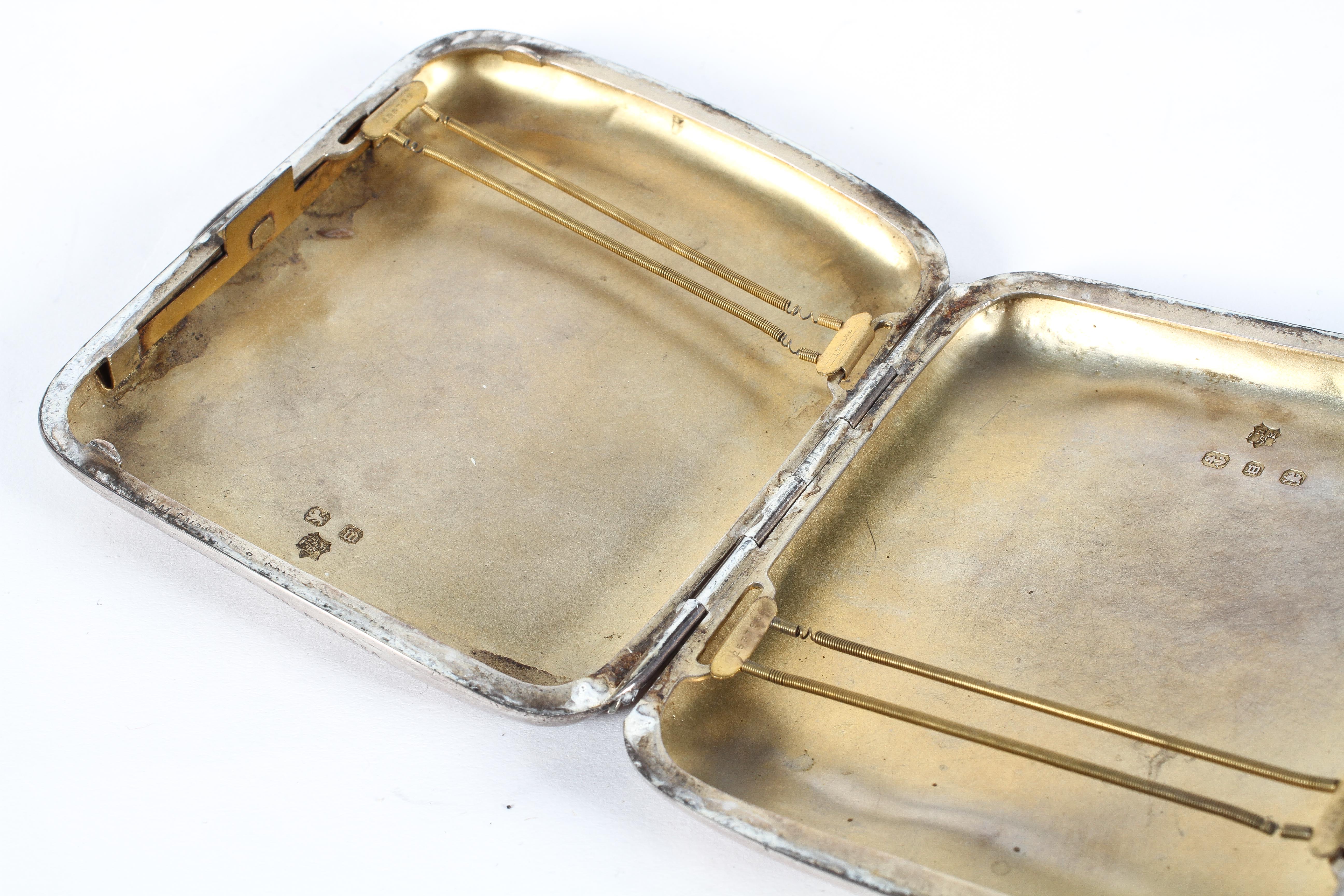 Two silver cigarette cases, one hallmarked Birmingham 1896 by H M Emanuel & Son, - Image 2 of 2